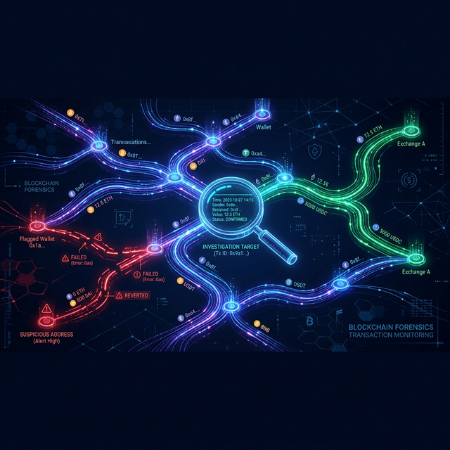 Blockchain transaction investigation visualization